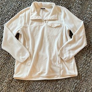 Cream Quarter-Button Pullover